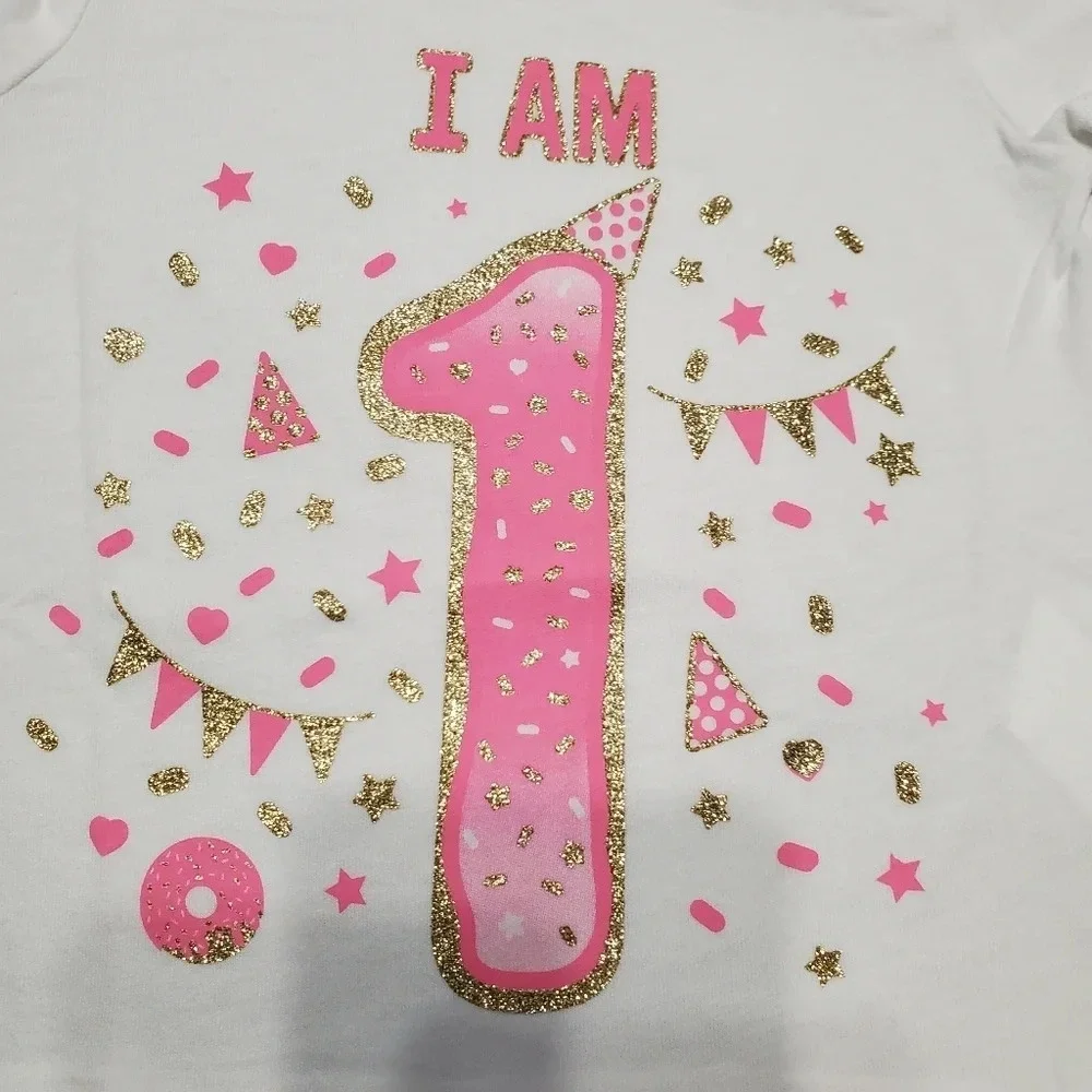 The Children's Place Baby Girl First 1st Birthday Tee Shirt Top 9-12 M